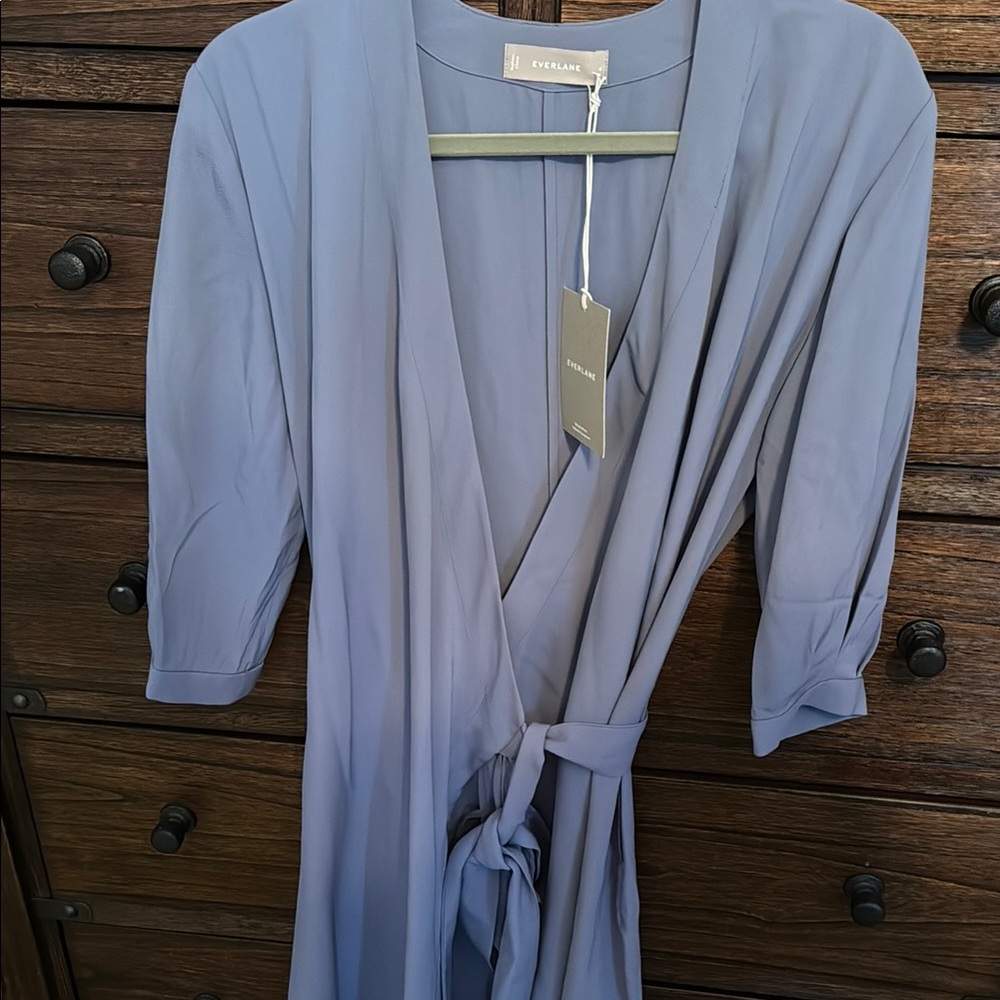 Everlane Women's Blue Wrap Dress